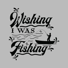 Wishing I was fishing - Fishing Themed T-Shirt-Blue-S-Custom One Express