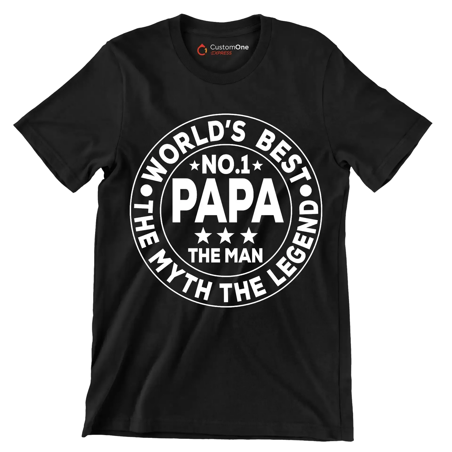 World_s best no.1 papa the man the myth the legend - Father’s Day T-Shirt-Black-S-Custom One Express