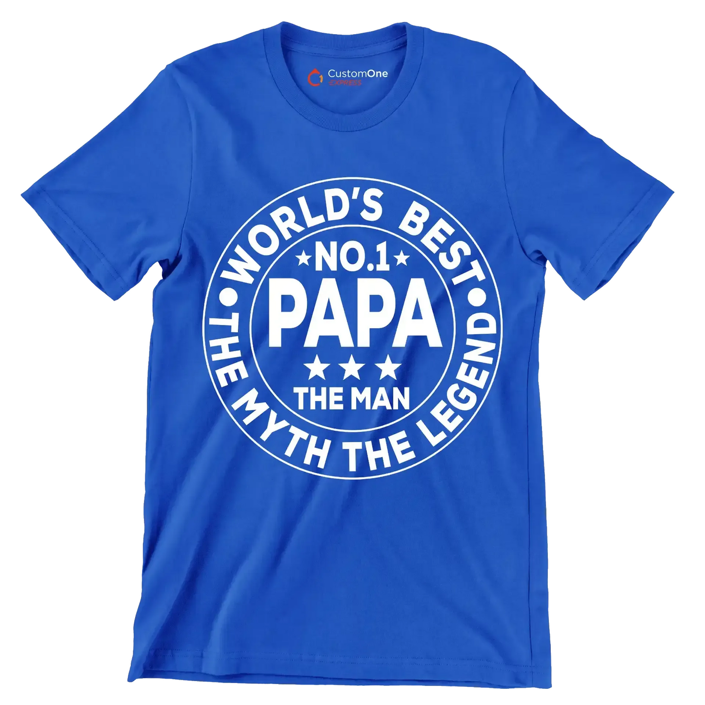 World_s best no.1 papa the man the myth the legend - Father’s Day T-Shirt-Blue-S-Custom One Express