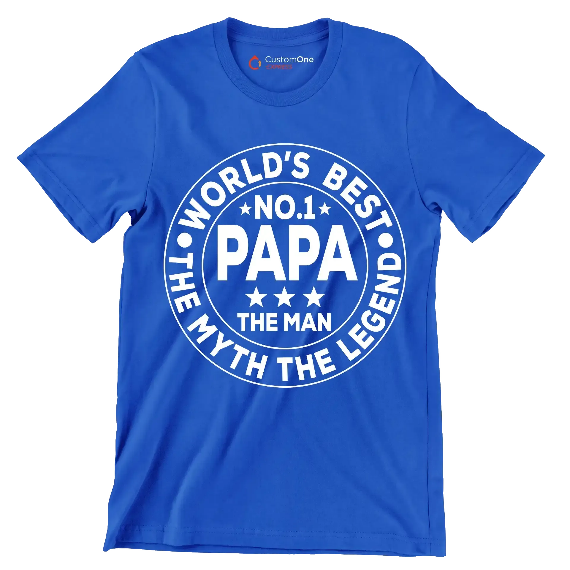 World_s best no.1 papa the man the myth the legend - Father’s Day T-Shirt-Blue-S-Custom One Express