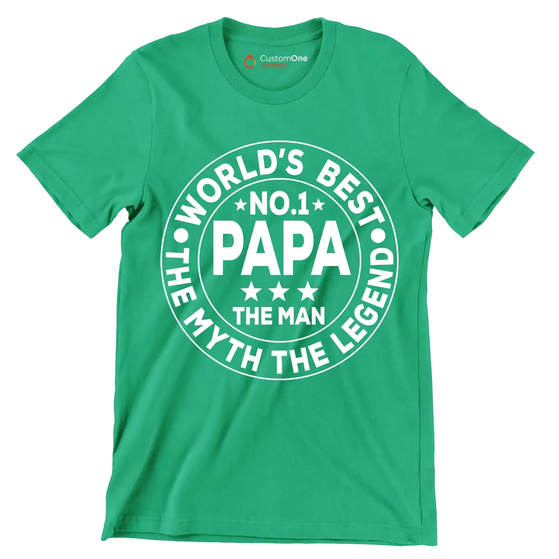 World_s best no.1 papa the man the myth the legend - Father’s Day T-Shirt-Green-S-Custom One Express