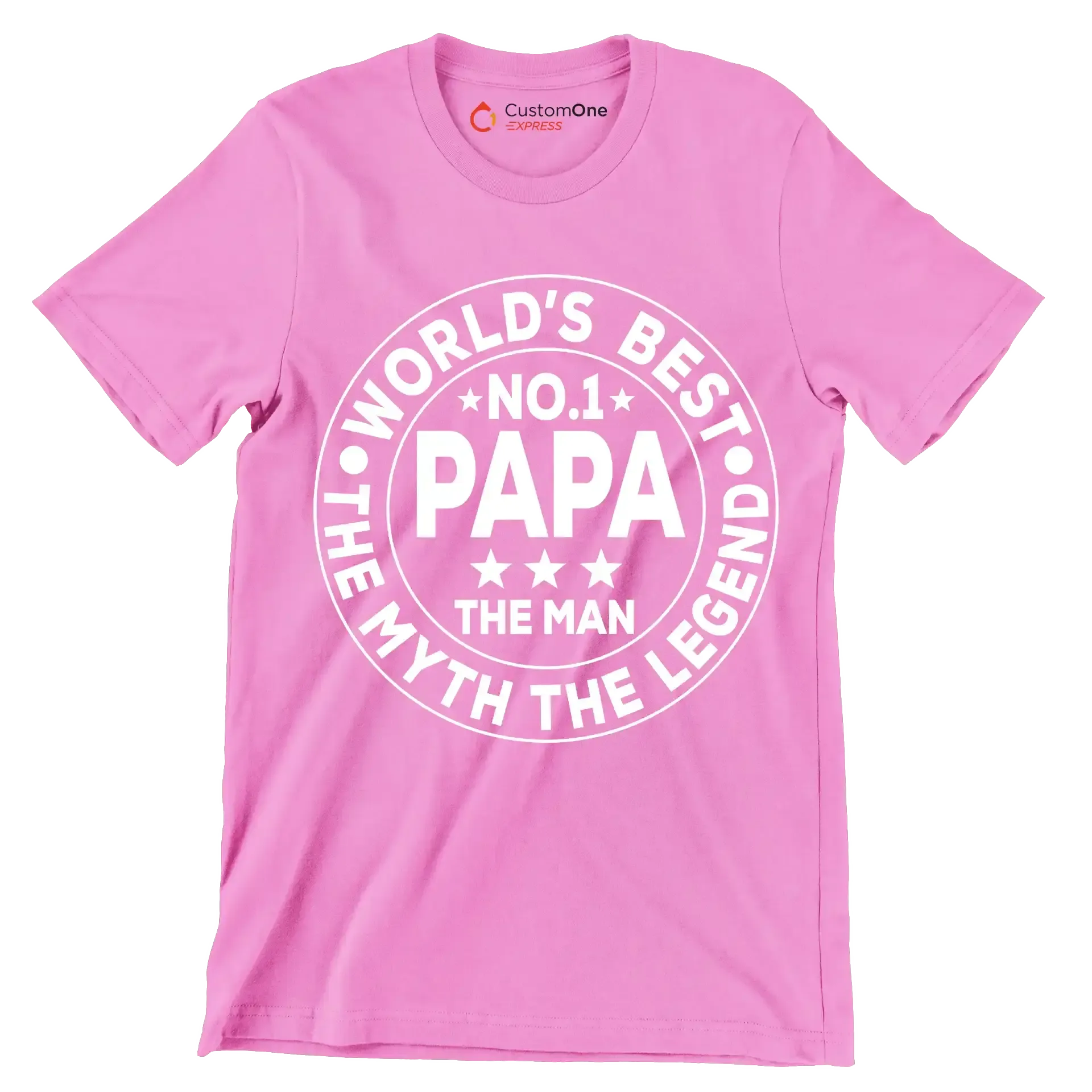 World_s best no.1 papa the man the myth the legend - Father’s Day T-Shirt-Pink-S-Custom One Express