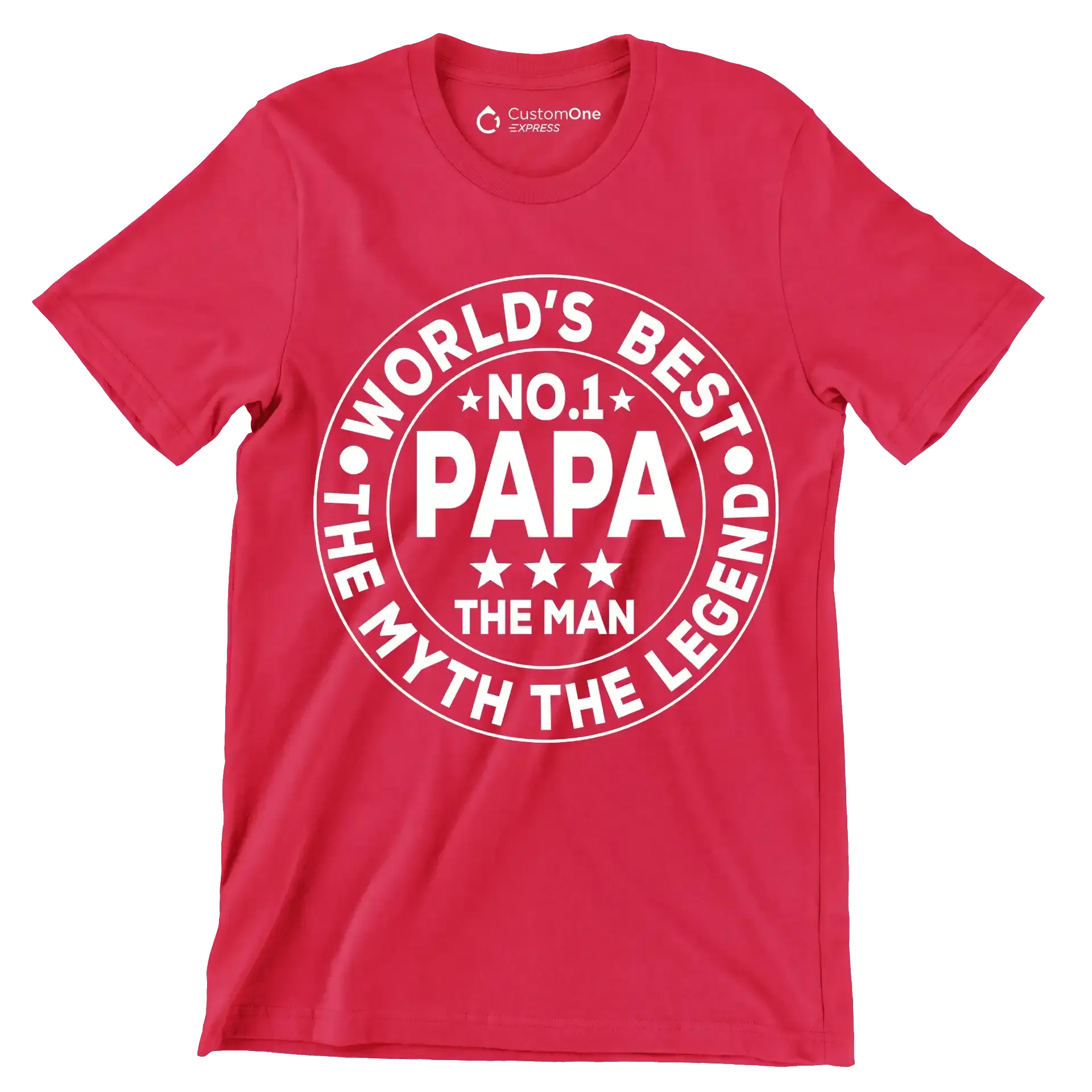 World_s best no.1 papa the man the myth the legend - Father’s Day T-Shirt-Red-S-Custom One Express