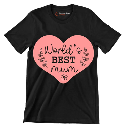 World's Best Mom - Mother’s Day T-Shirt-Black-S-Custom One Express