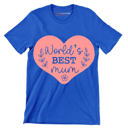 World's Best Mom - Mother’s Day T-Shirt-Blue-S-Custom One Express