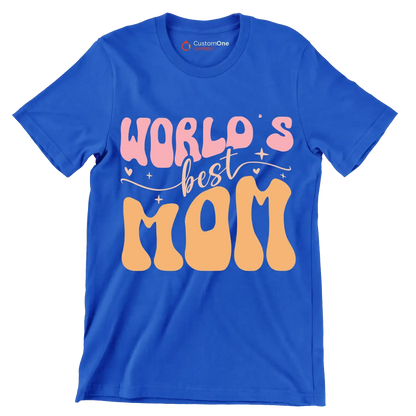 World's Best Mom - Mother’s Day T-Shirt-Blue-S-Custom One Express