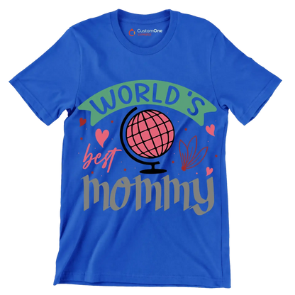 World's Best Mom - Mother’s Day T-Shirt-Blue-S-Custom One Express