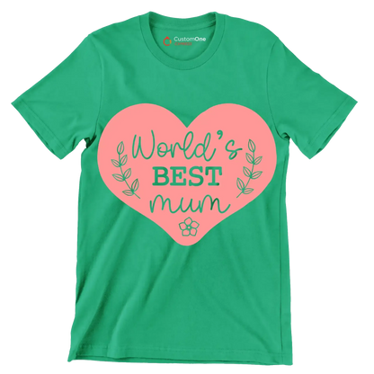 World's Best Mom - Mother’s Day T-Shirt-Green-S-Custom One Express
