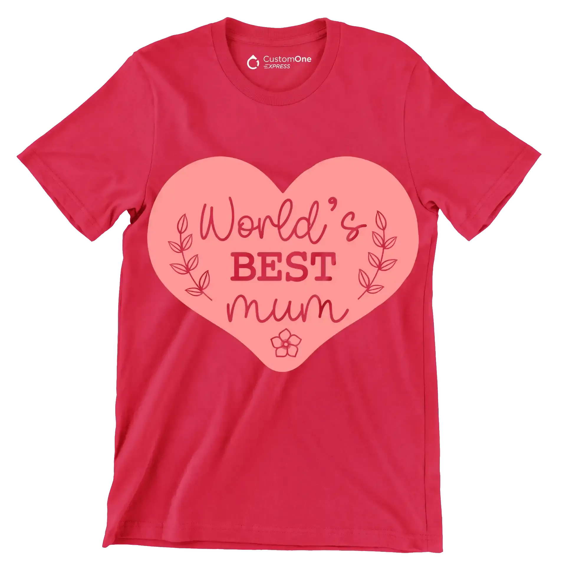 World's Best Mom - Mother’s Day T-Shirt-Red-S-Custom One Express