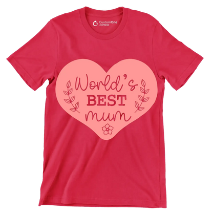 World's Best Mom - Mother’s Day T-Shirt-Red-S-Custom One Express