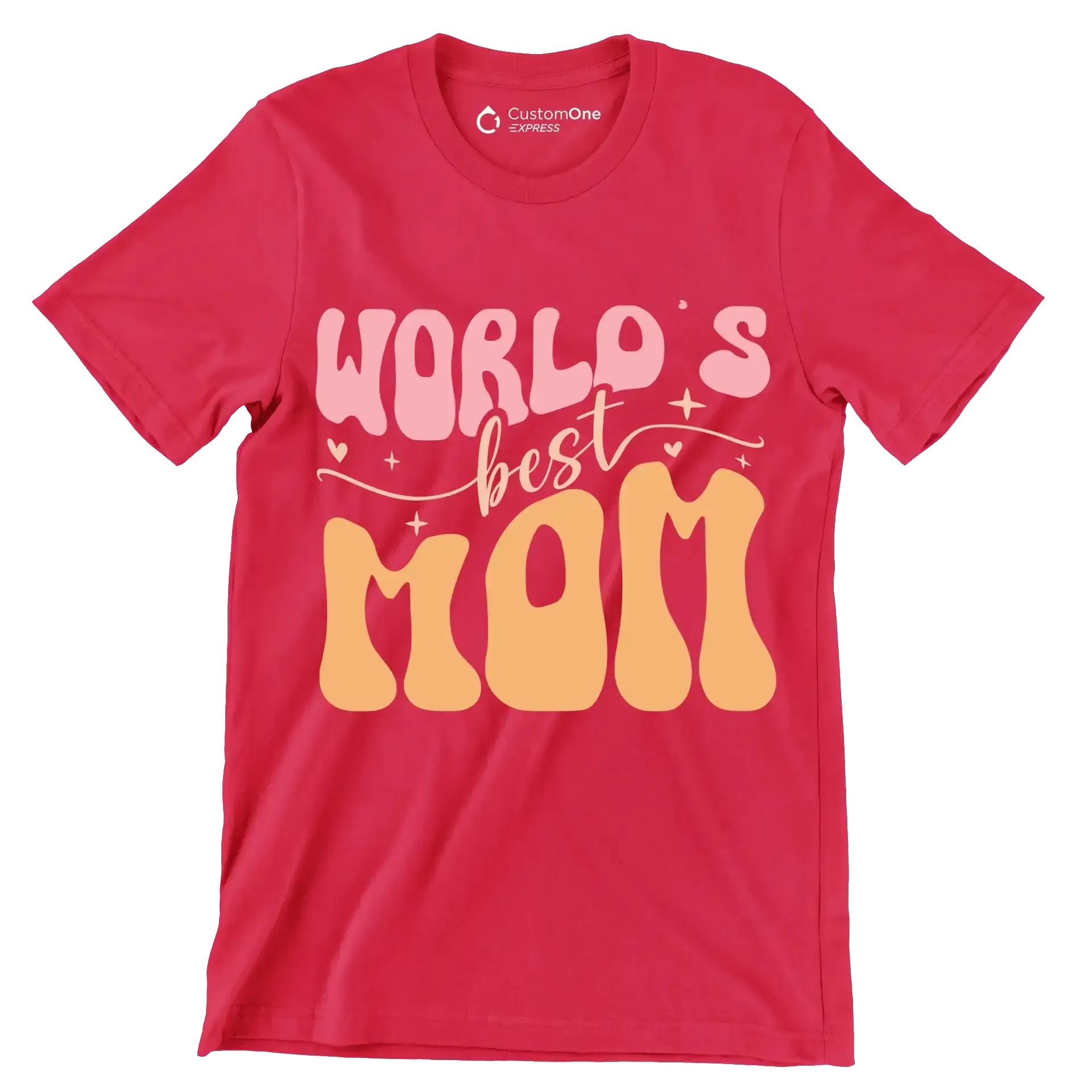 World's Best Mom - Mother’s Day T-Shirt-Red-S-Custom One Express