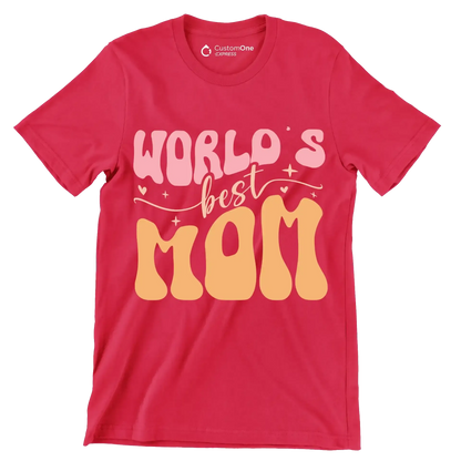 World's Best Mom - Mother’s Day T-Shirt-Red-S-Custom One Express