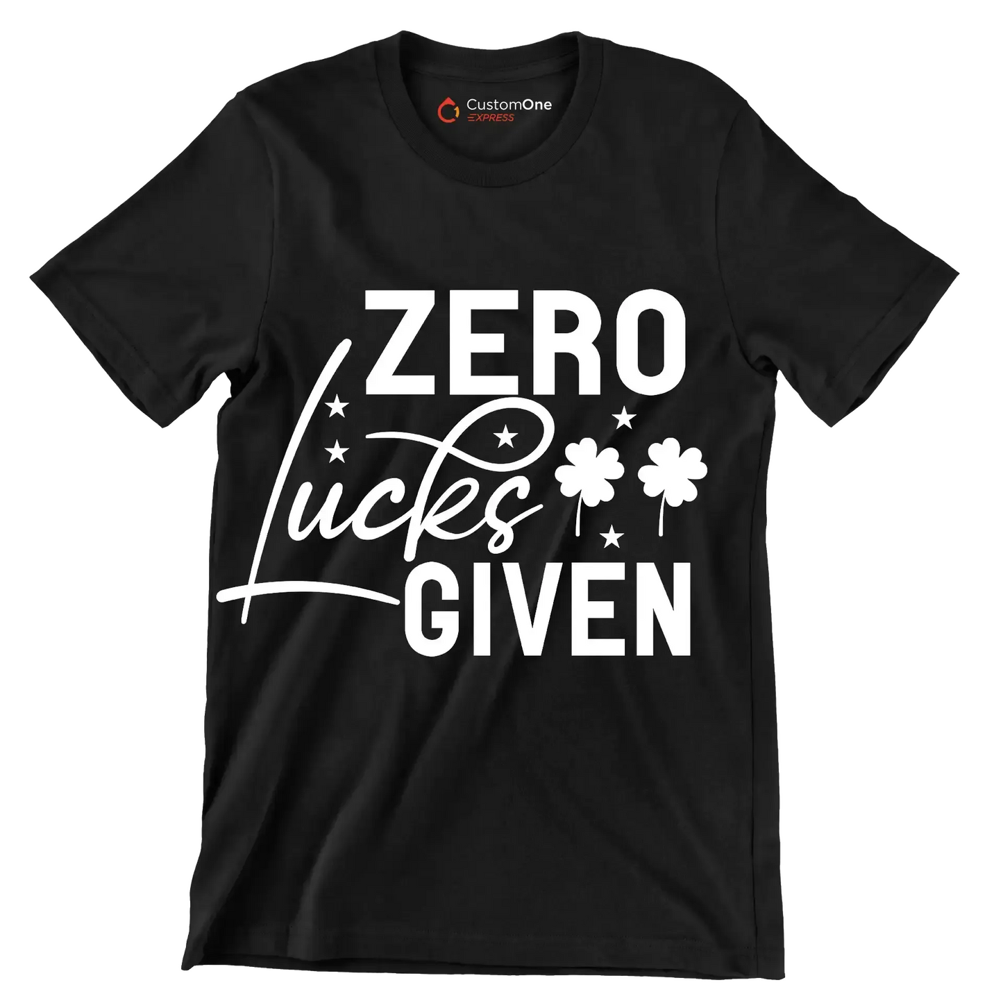 Zero Lucks Given - St. Patrick's Day T-Shirt-Black-S-Custom One Express