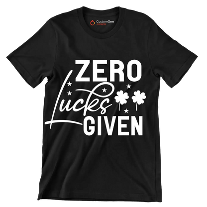Zero Lucks Given - St. Patrick's Day T-Shirt-Black-S-Custom One Express