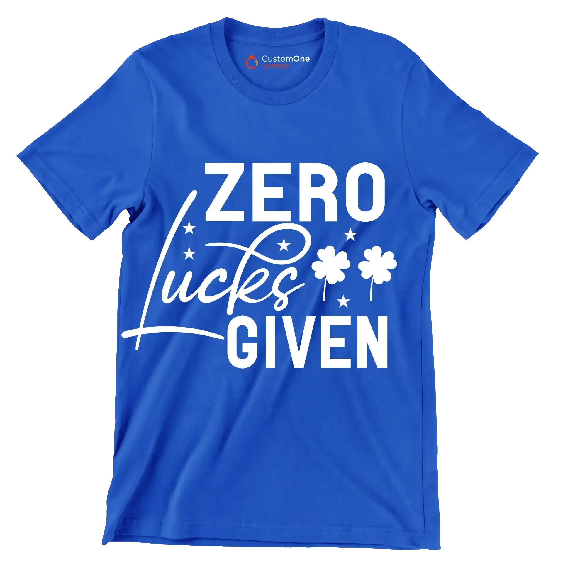Zero Lucks Given - St. Patrick's Day T-Shirt-Blue-S-Custom One Express