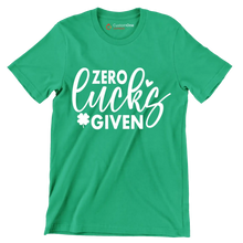 Zero Lucks Given - St. Patrick's Day T-Shirt-Green-S-Custom One Express