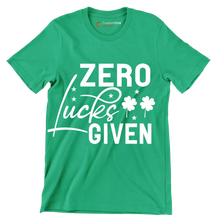 Zero Lucks Given - St. Patrick's Day T-Shirt-Green-S-Custom One Express