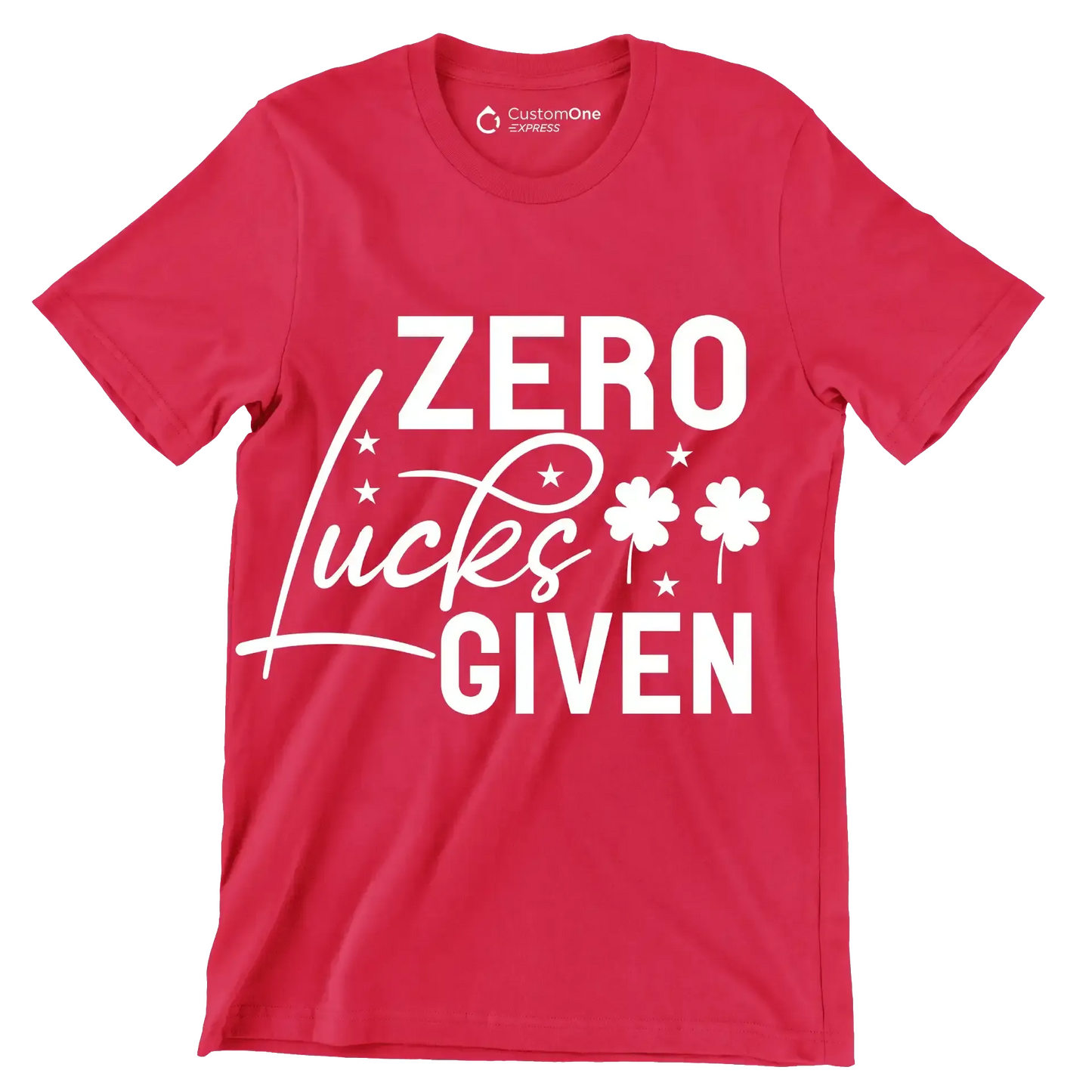 Zero Lucks Given - St. Patrick's Day T-Shirt-Red-S-Custom One Express