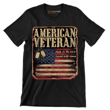 american veteran made in the usa served with honor - Veterans Themed T-Shirt-Black-S-Custom One Express