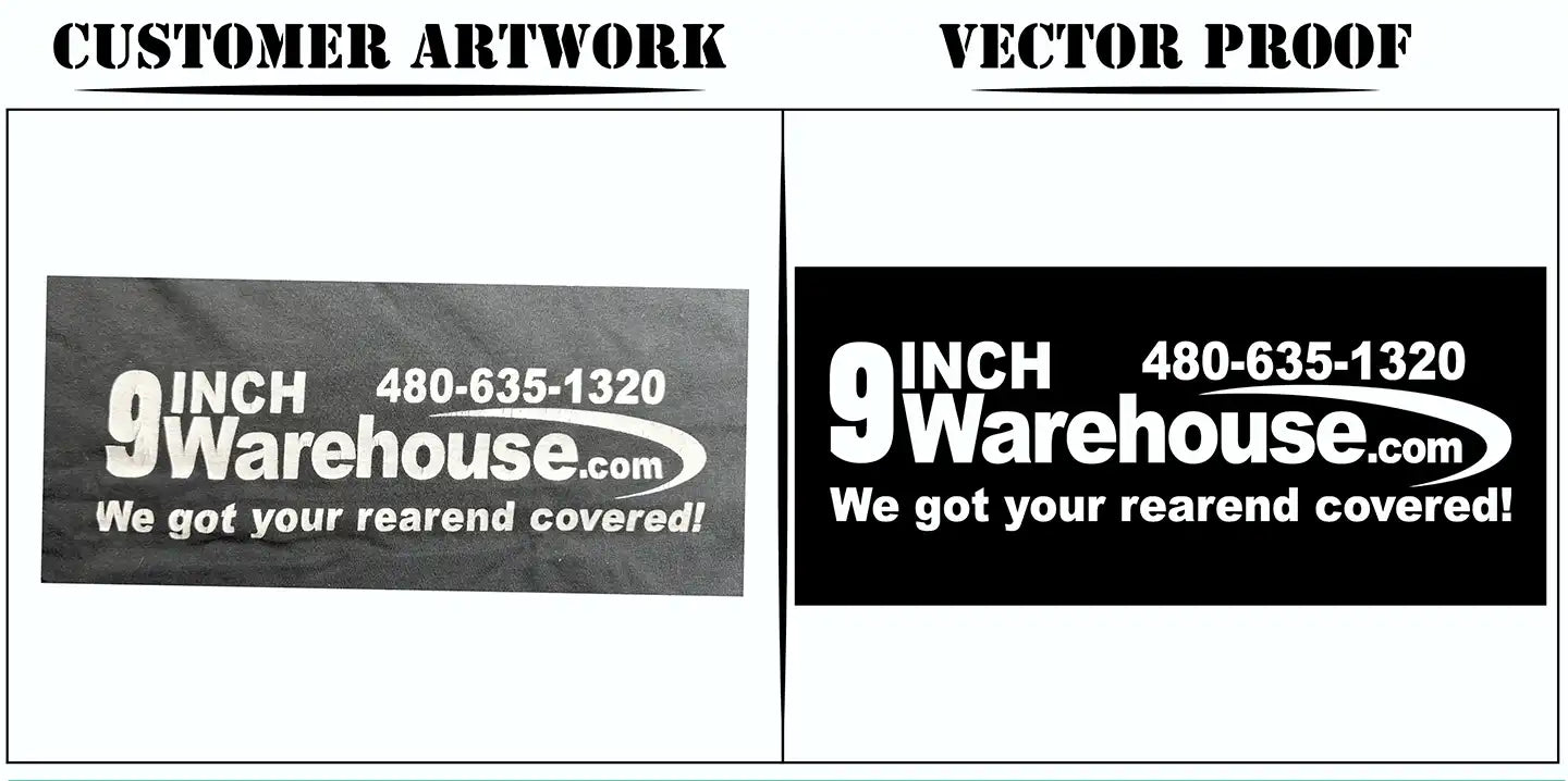 before and after artwork repair showing improved sharpness and color correction for printing