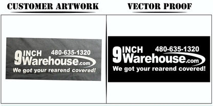 before and after artwork repair showing improved sharpness and color correction for printing