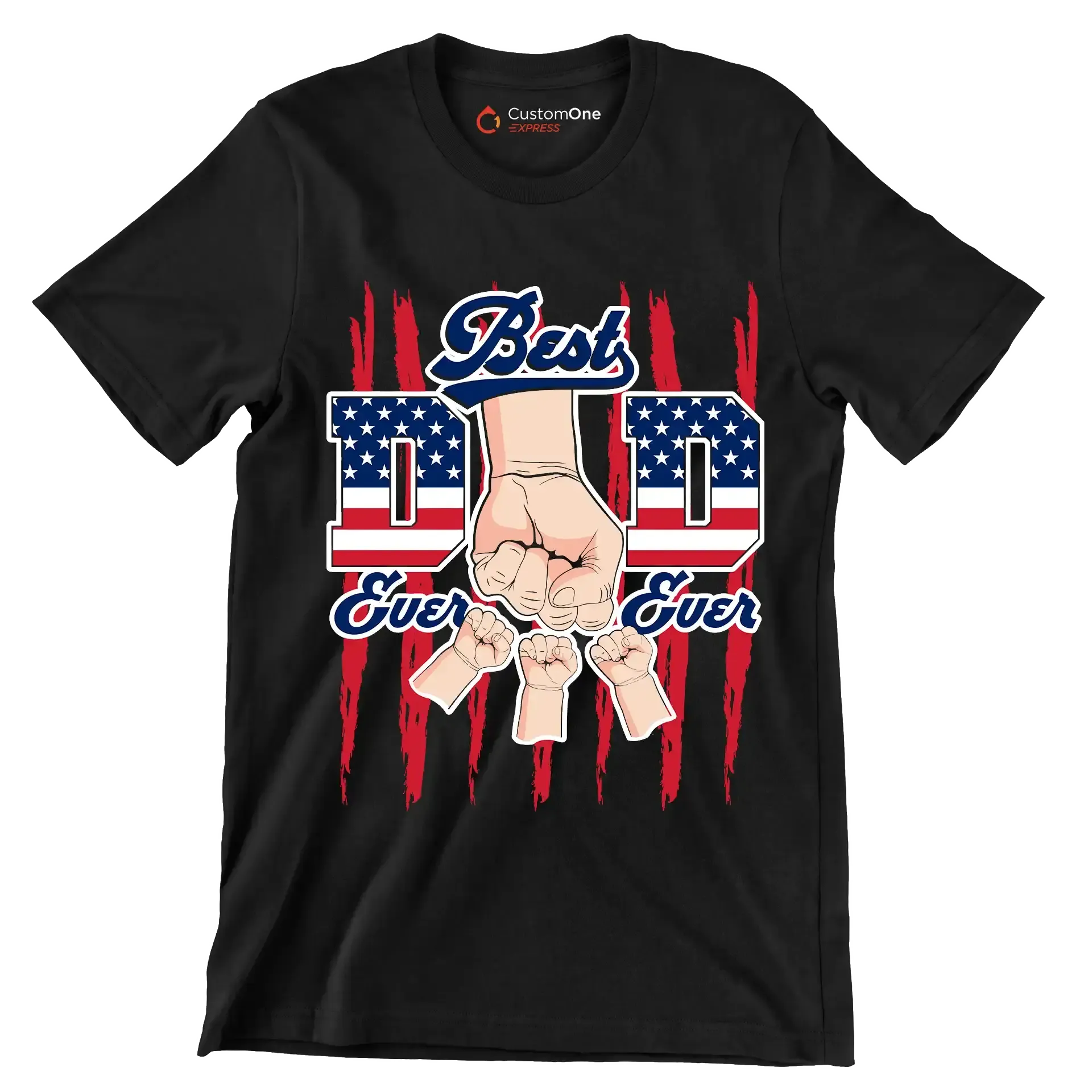 best Dad Ever Ever - Father’s Day T-Shirt-Black-S-Custom One Express