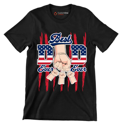 best Dad Ever Ever - Father’s Day T-Shirt-Black-S-Custom One Express