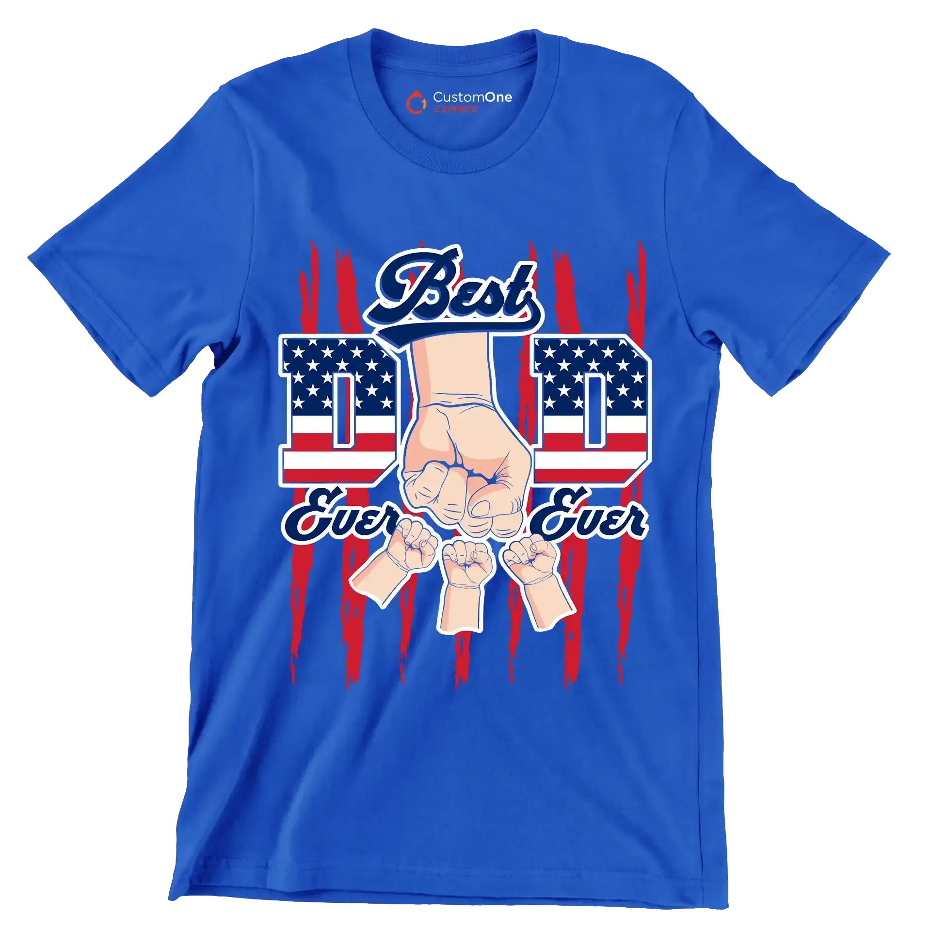 best Dad Ever Ever - Father’s Day T-Shirt-Blue-S-Custom One Express