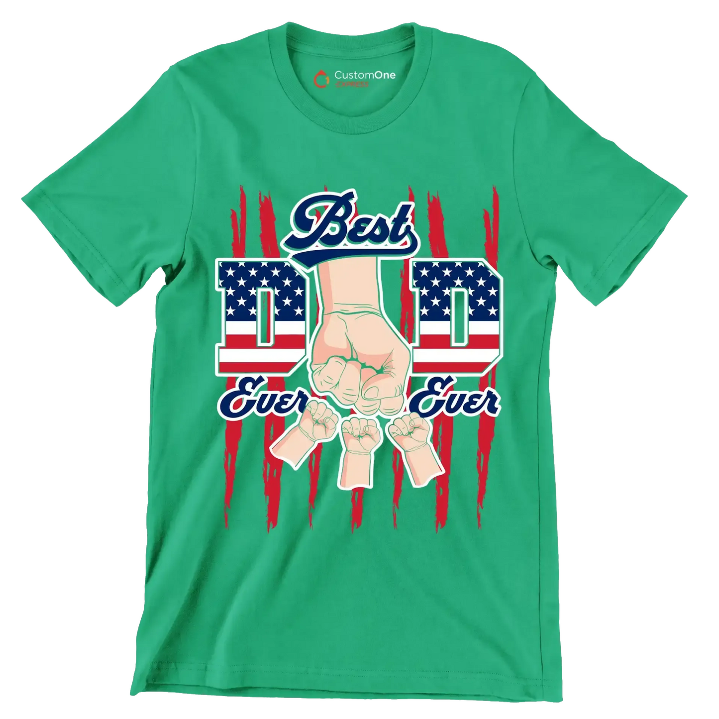 best Dad Ever Ever - Father’s Day T-Shirt-Green-S-Custom One Express
