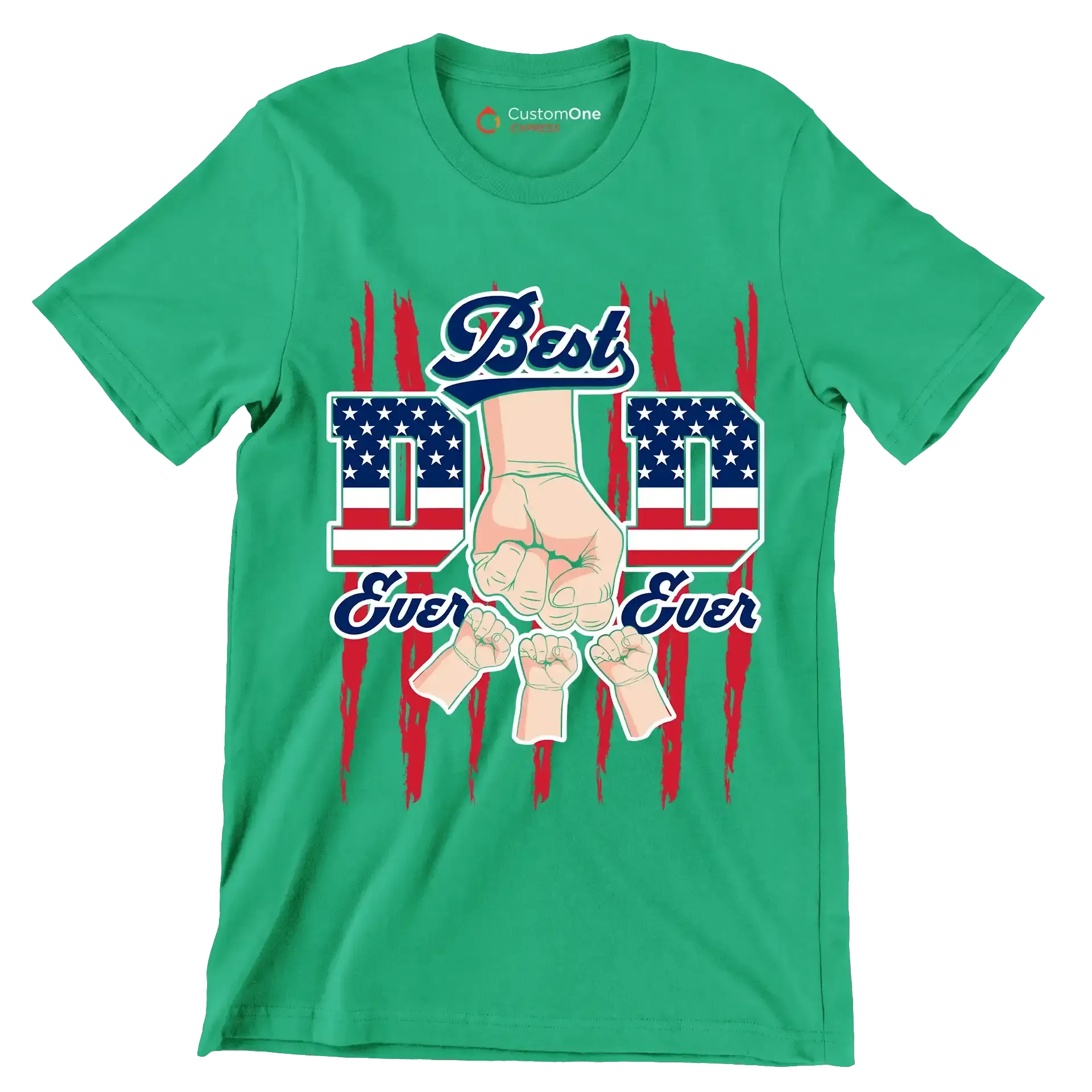 best Dad Ever Ever - Father’s Day T-Shirt-Green-S-Custom One Express