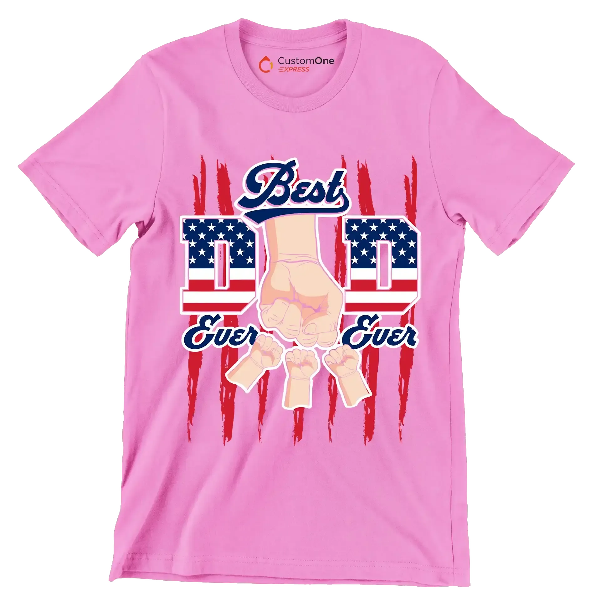 best Dad Ever Ever - Father’s Day T-Shirt-Pink-S-Custom One Express