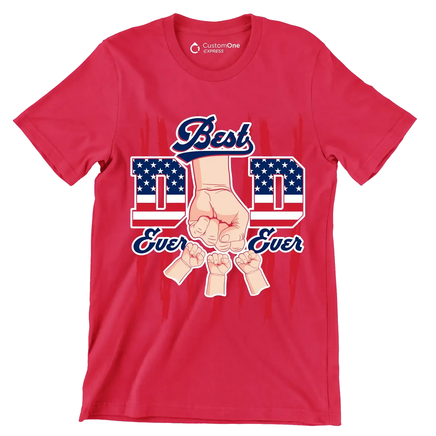 best Dad Ever Ever - Father’s Day T-Shirt-Red-S-Custom One Express