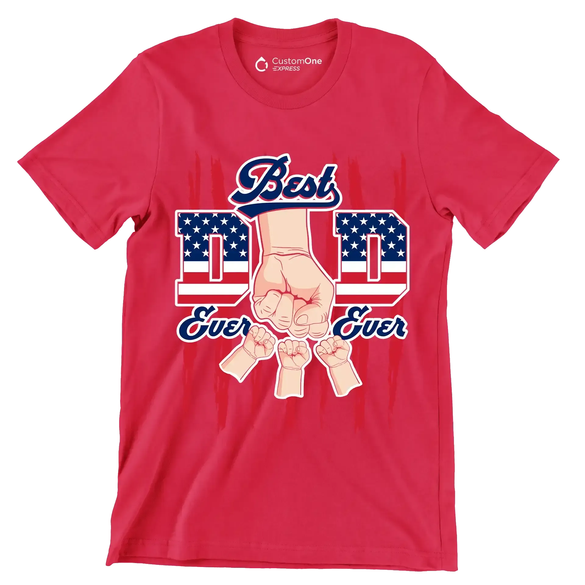 best Dad Ever Ever - Father’s Day T-Shirt-Red-S-Custom One Express