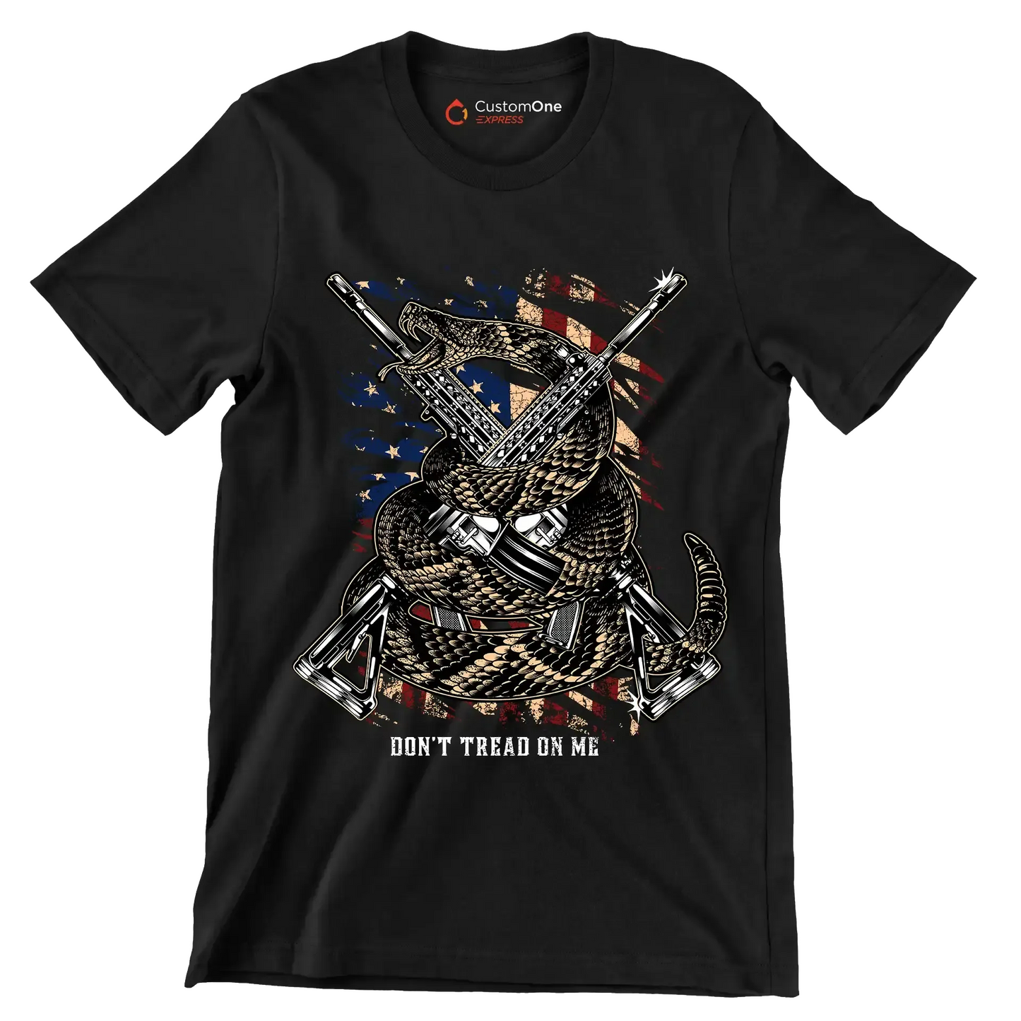 don't tread on me - Veterans Themed T-Shirt-Black-S-Custom One Express