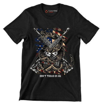 don't tread on me - Veterans Themed T-Shirt-Black-S-Custom One Express