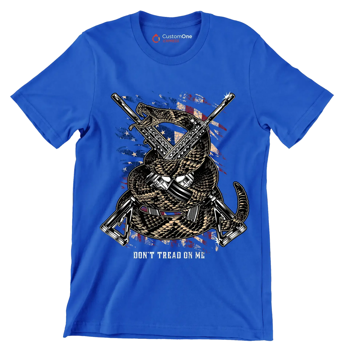 don't tread on me - Veterans Themed T-Shirt-Blue-S-Custom One Express