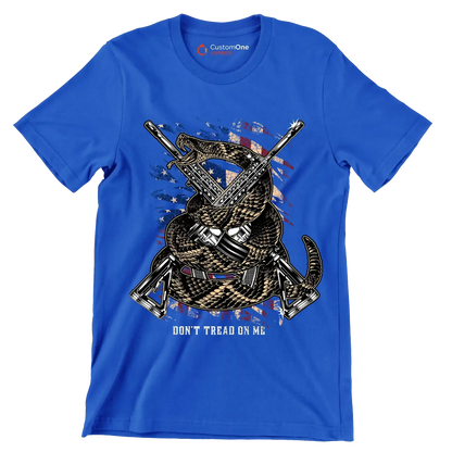 don't tread on me - Veterans Themed T-Shirt-Blue-S-Custom One Express
