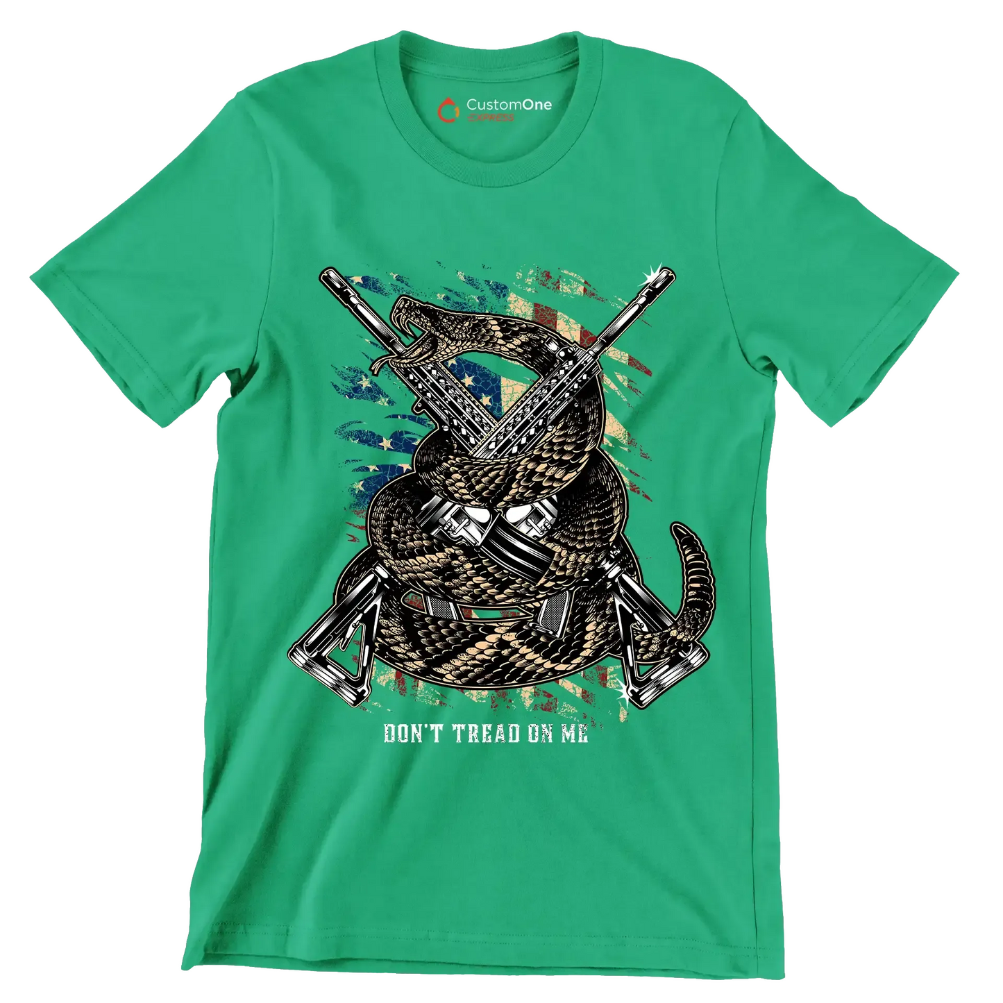 don't tread on me - Veterans Themed T-Shirt-Green-S-Custom One Express