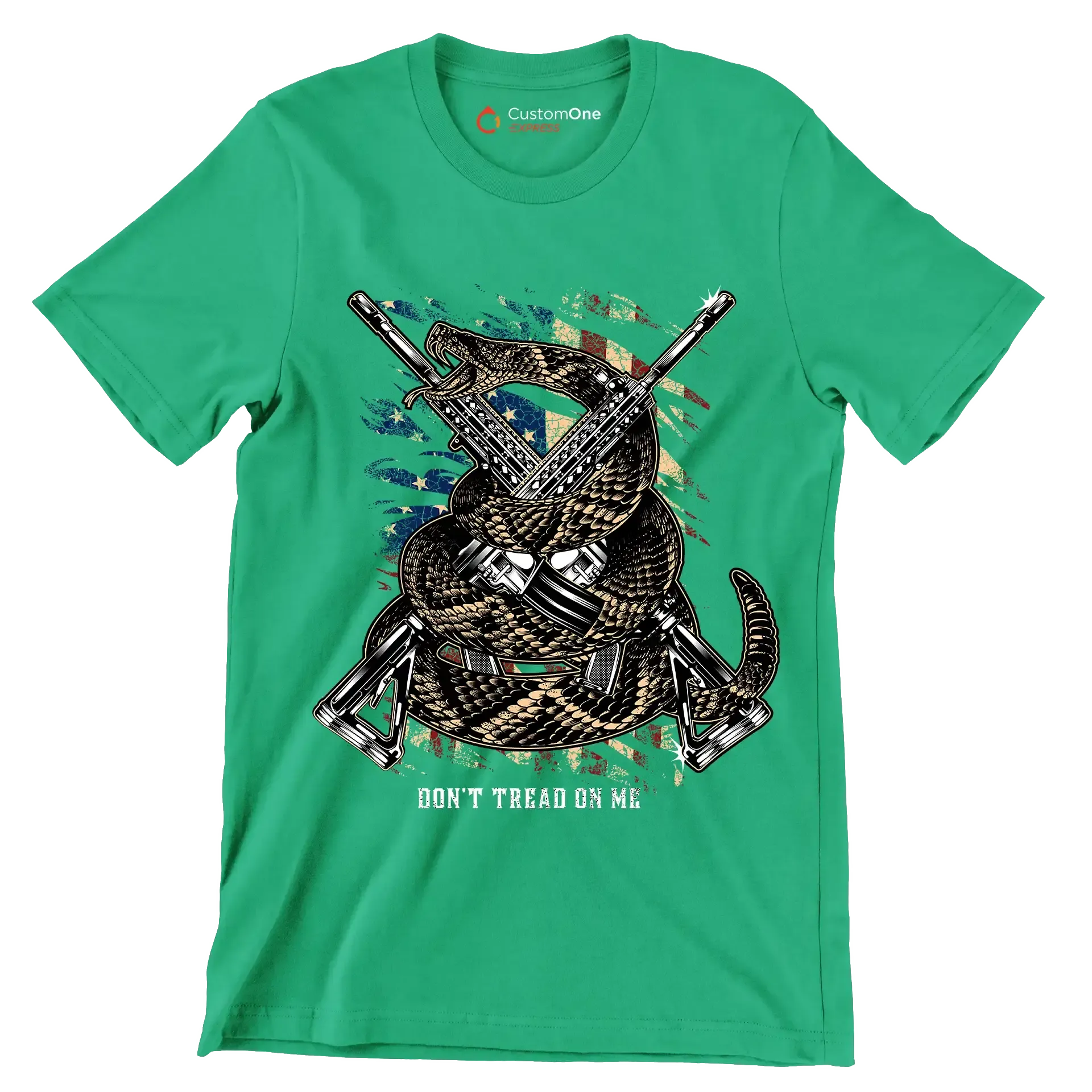 don't tread on me - Veterans Themed T-Shirt-Green-S-Custom One Express