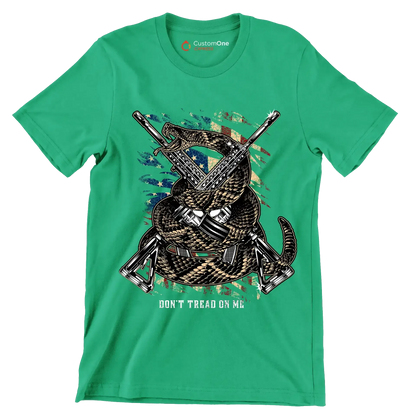 don't tread on me - Veterans Themed T-Shirt-Green-S-Custom One Express