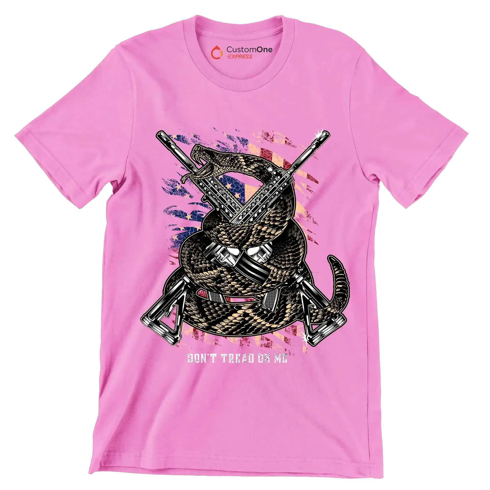 don't tread on me - Veterans Themed T-Shirt-Pink-S-Custom One Express