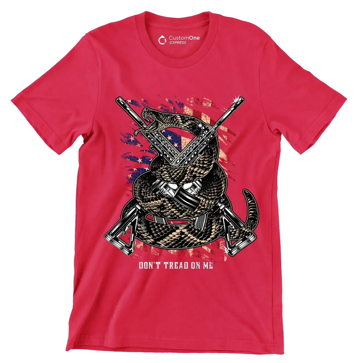 don't tread on me - Veterans Themed T-Shirt-Red-S-Custom One Express