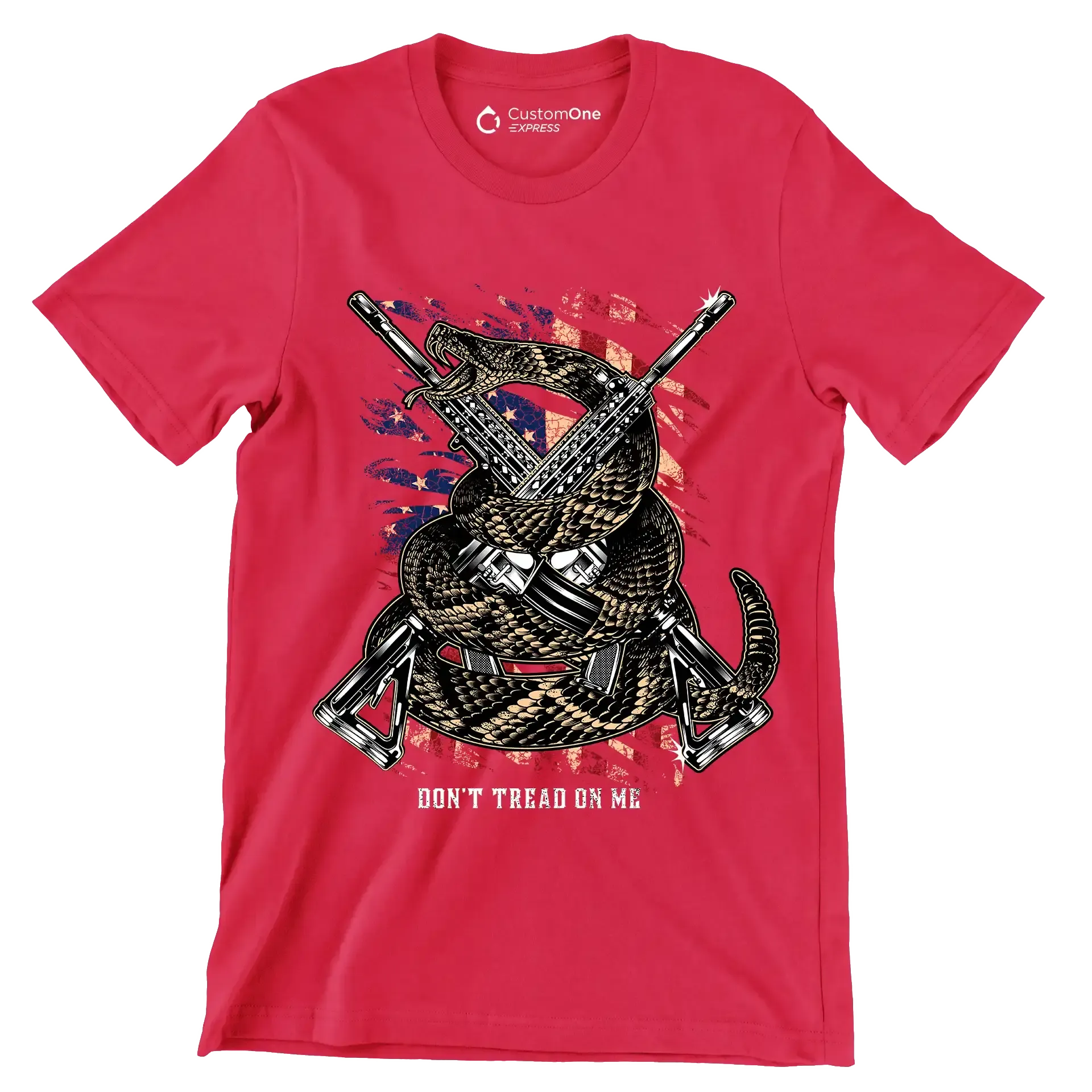 don't tread on me - Veterans Themed T-Shirt-Red-S-Custom One Express