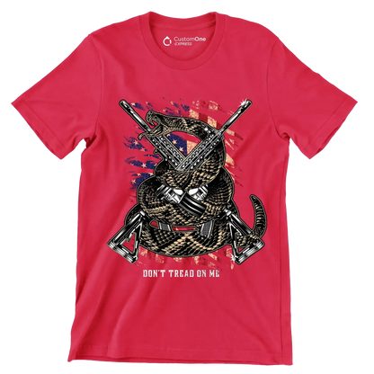 don't tread on me - Veterans Themed T-Shirt-Red-S-Custom One Express