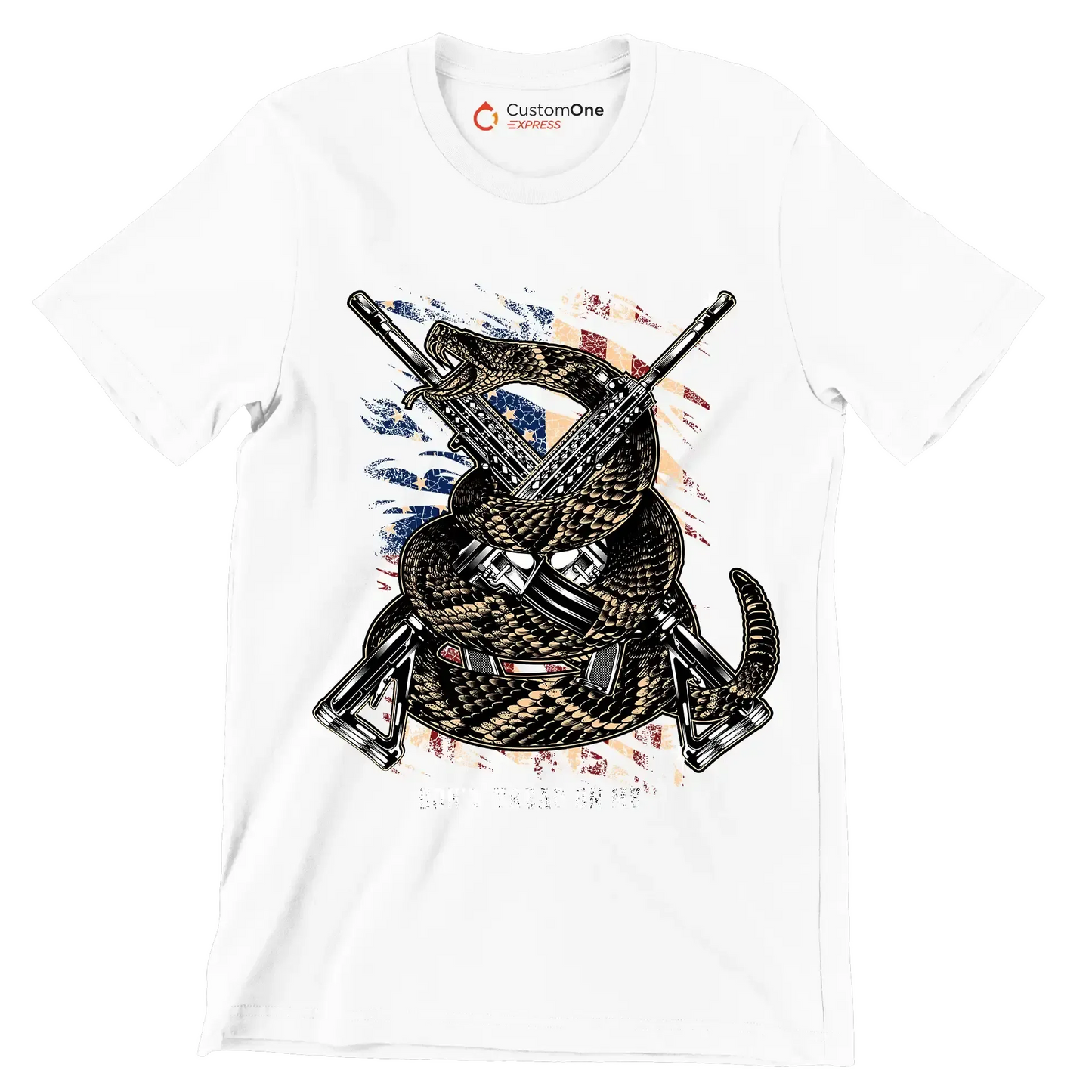 don't tread on me - Veterans Themed T-Shirt-White-S-Custom One Express