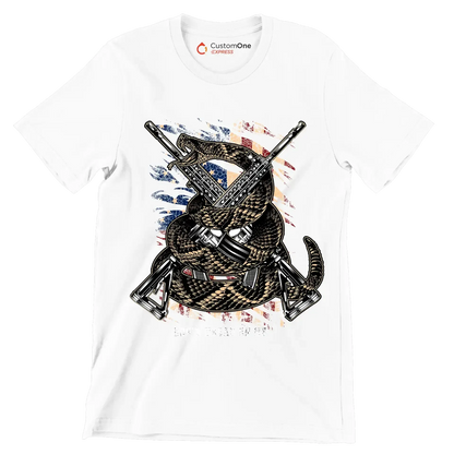 don't tread on me - Veterans Themed T-Shirt-White-S-Custom One Express