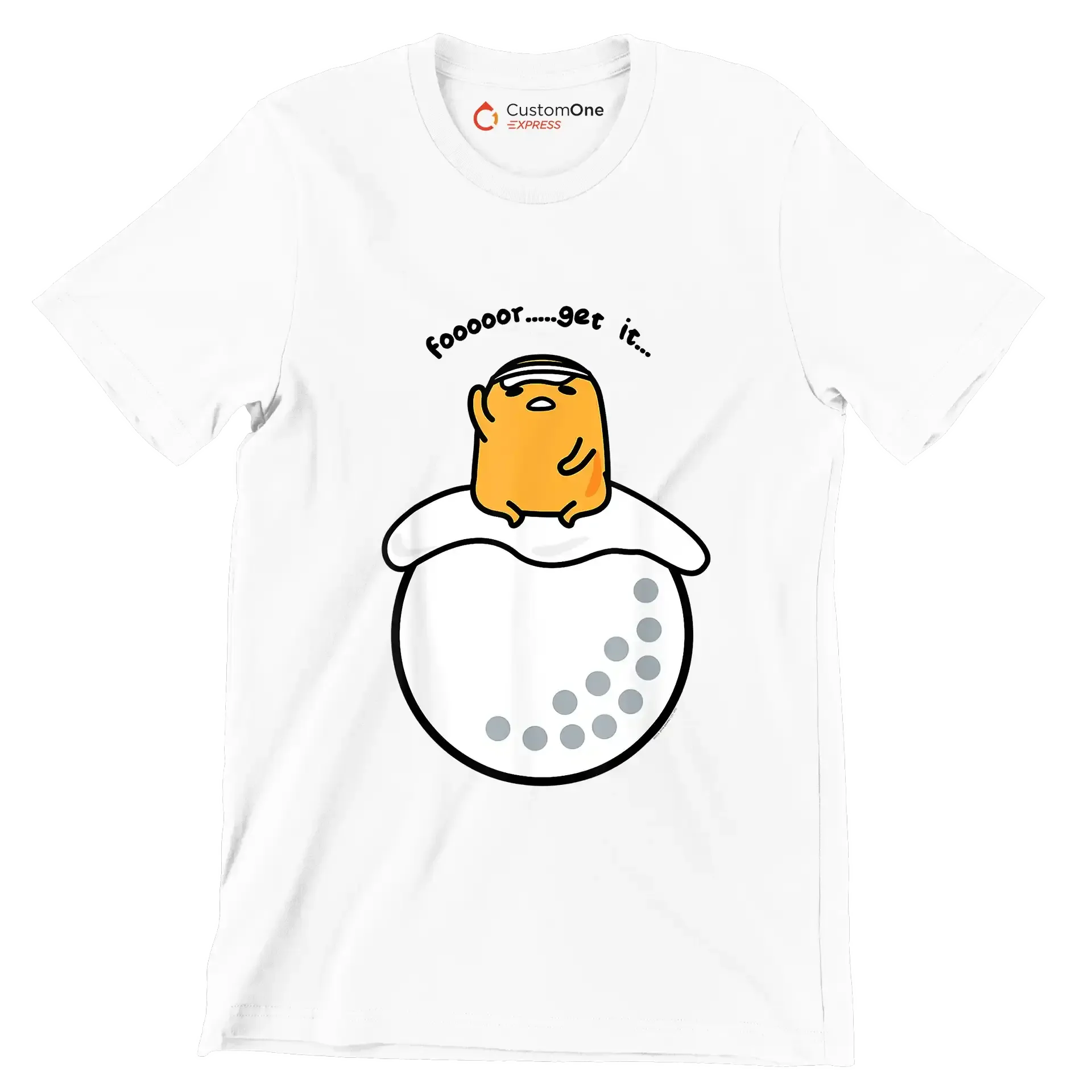 foooooor.....get it - Golf Themed T-Shirt-White-S-Custom One Express
