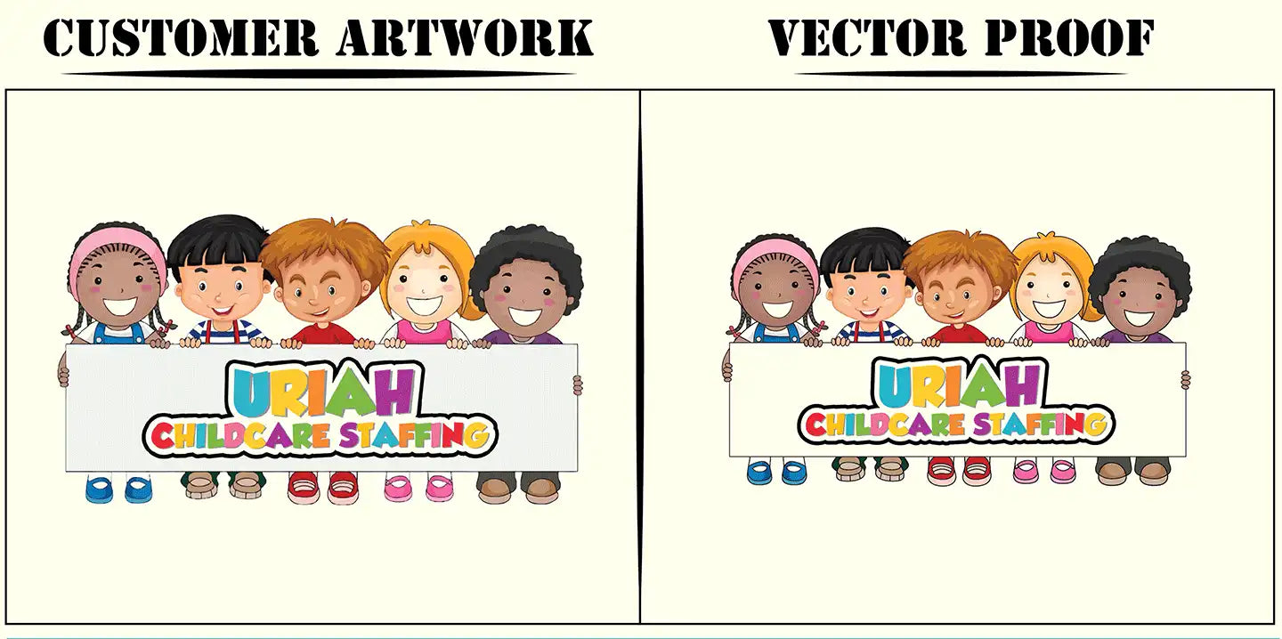 high resolution vector file creation from blurry image for professional apparel printing