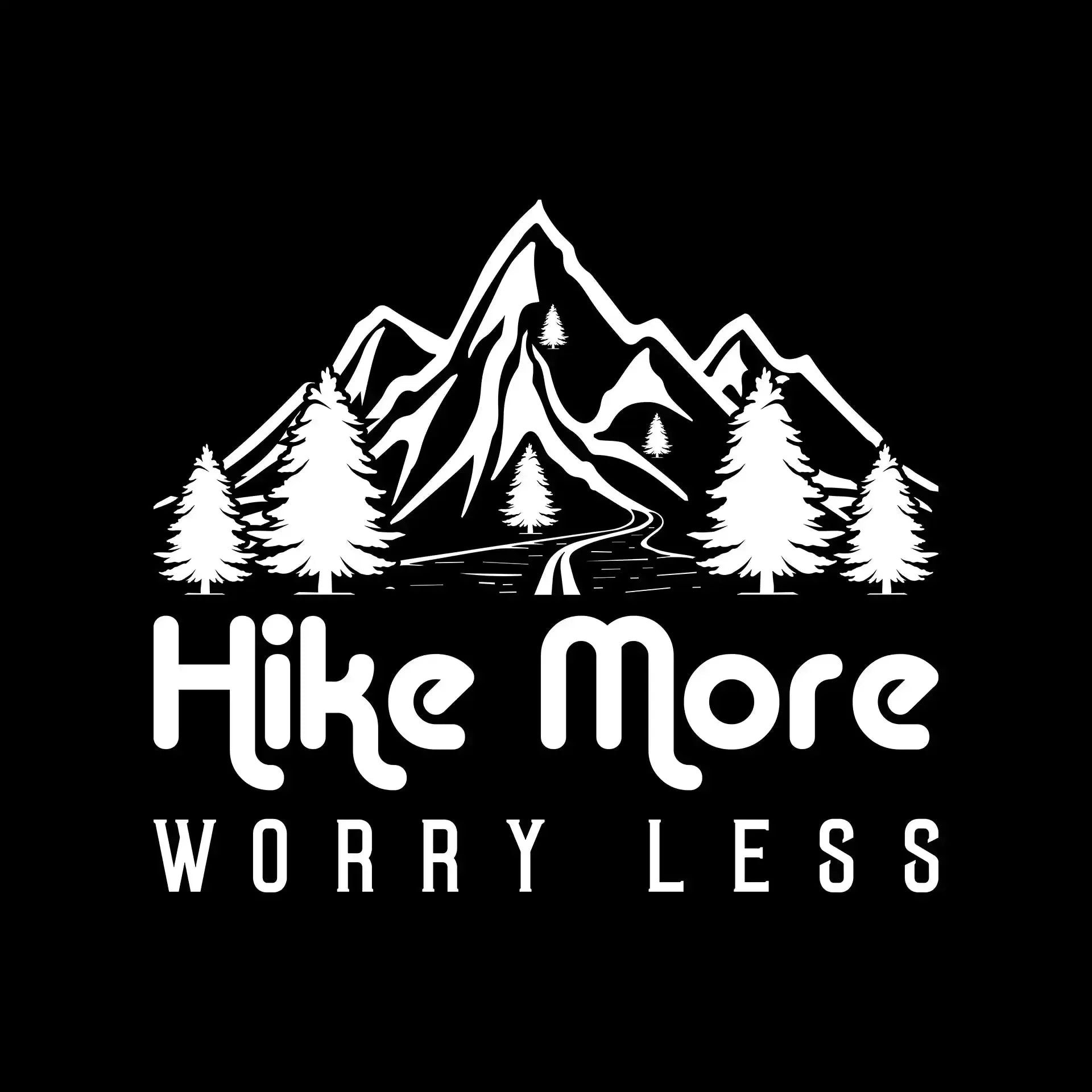 hike more worry less - Hiking Themed T-Shirt-Black-S-Custom One Express