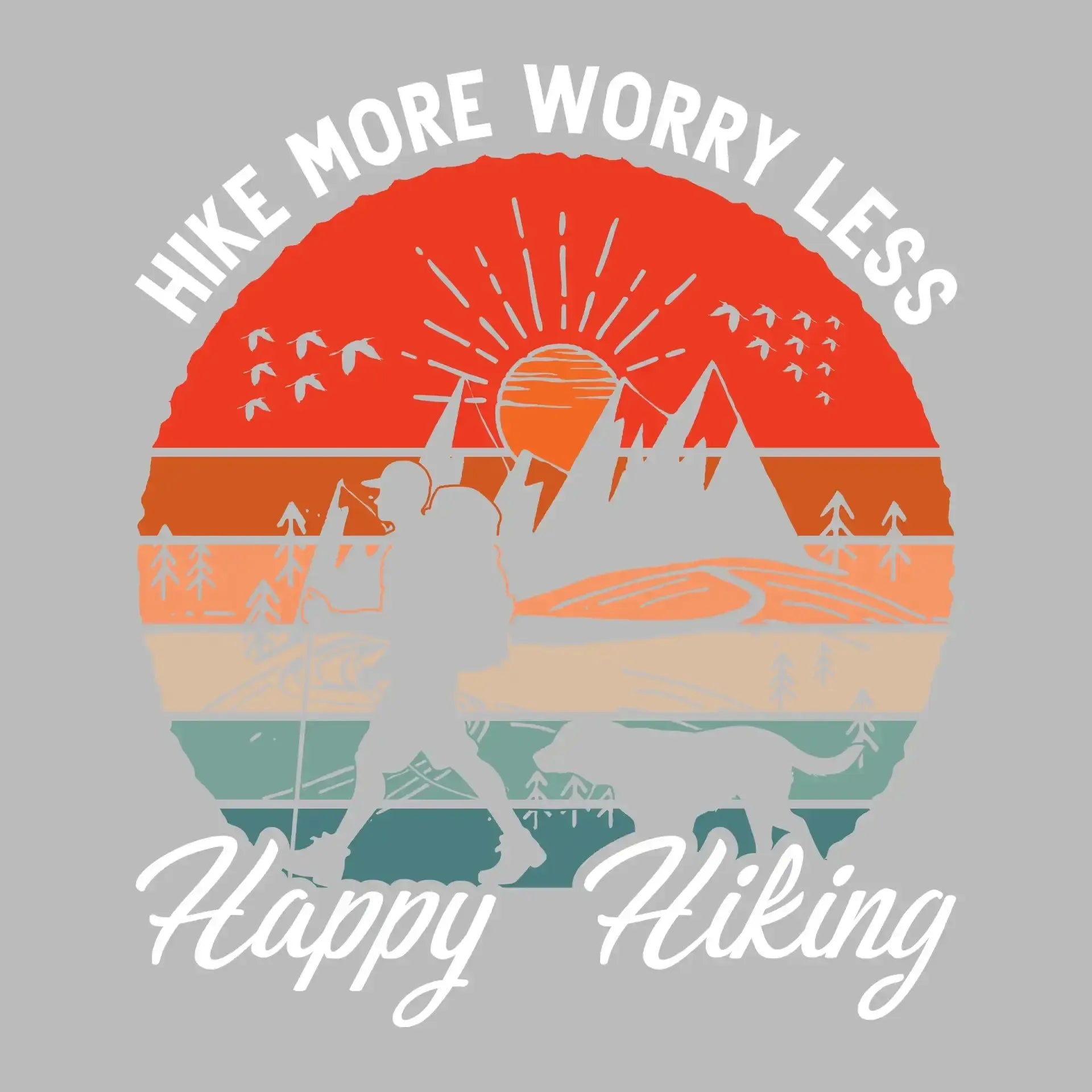 hike more worry less happy hiking - Hiking Themed T-Shirt-Black-S-Custom One Express